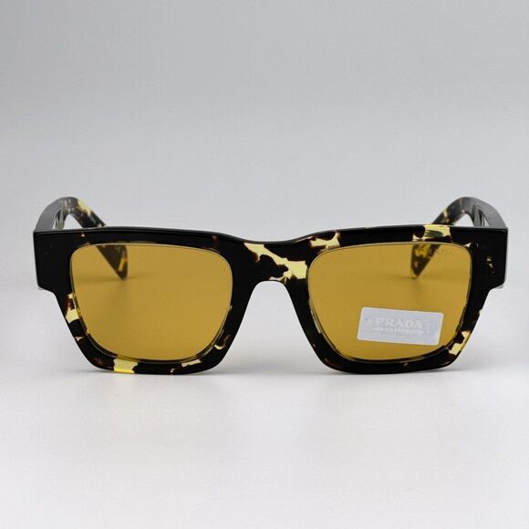 NEW Prada PRA06S 16O10C Tortoise Black Malt Yellow Square Unisex Sunglasses - Picture 6 of 13